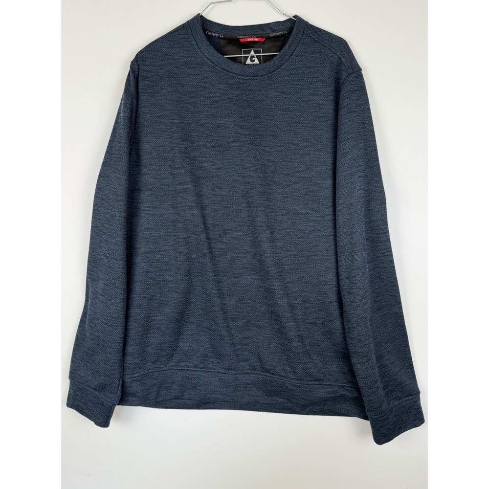 Gerry Thermal Long-Sleeve Heathered Blue Athletic Activewear Shirt Men's XL
